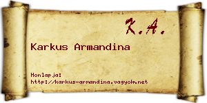 Karkus Armandina névjegykártya
